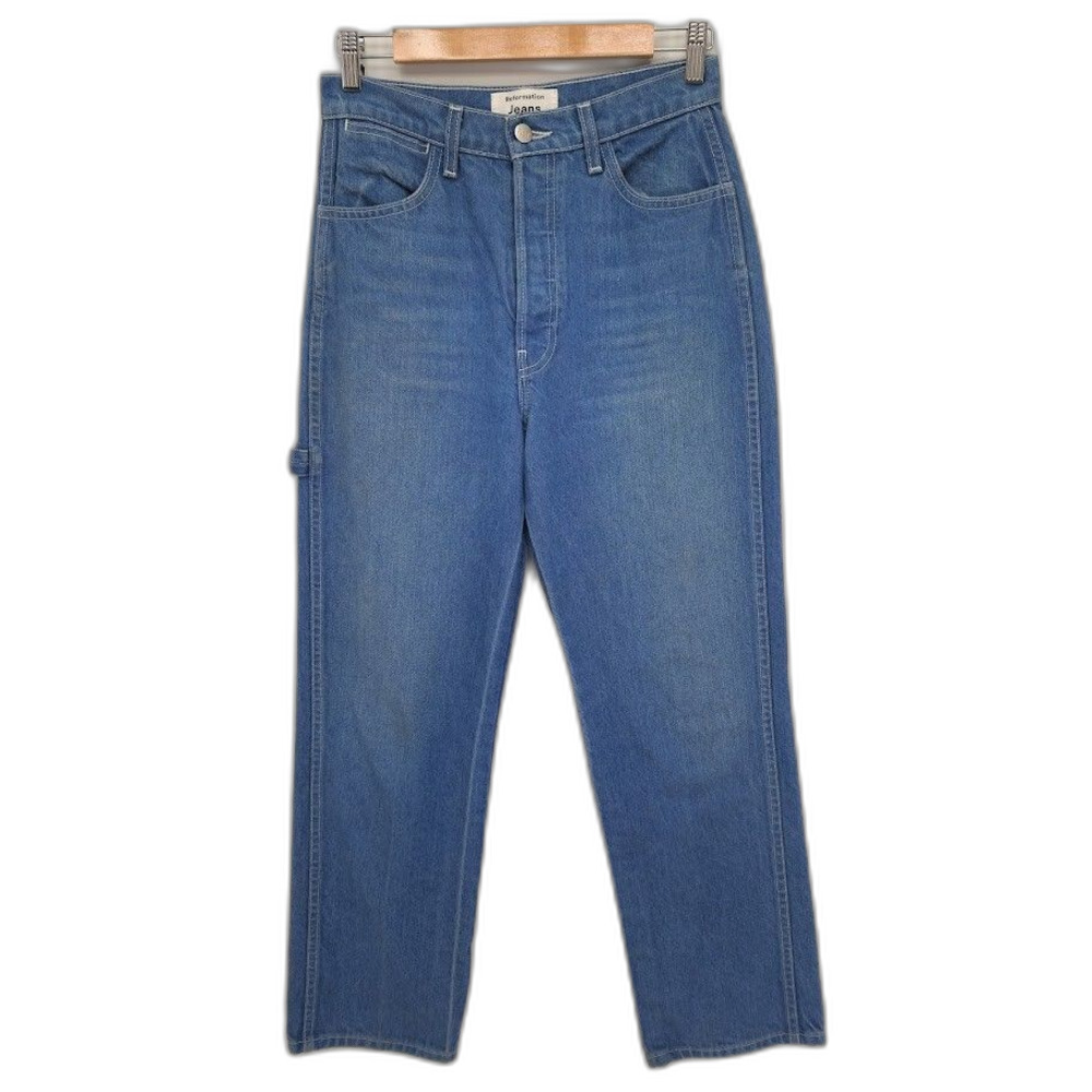 Reformation Womens Carpenters Blue Jeans High Rise Button Fly Size 26x27